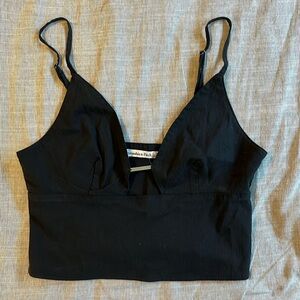 Abercrombie Crop Top Deep V-Neck, Size Small